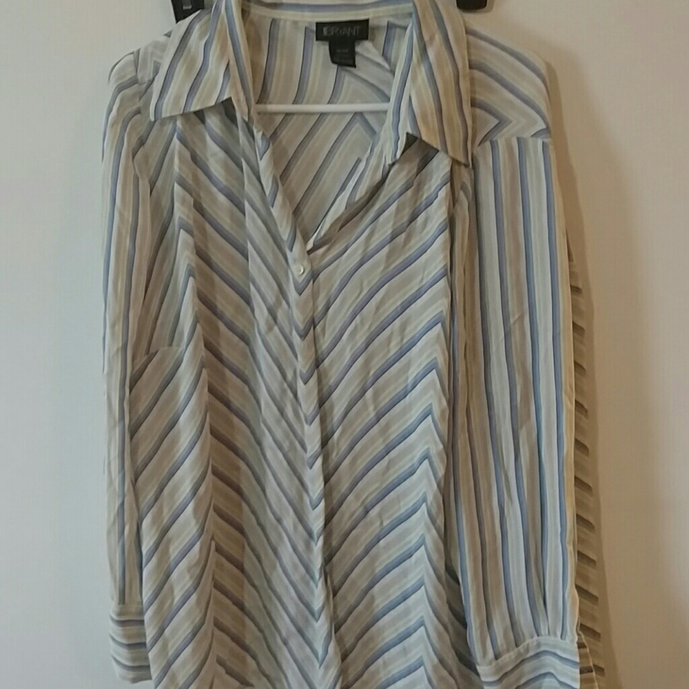 Lane Bryant 18/20 Striped Button Top